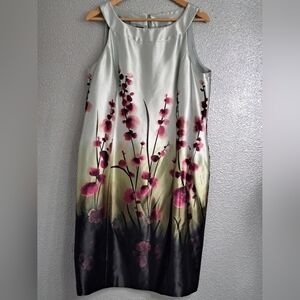 Jones Wear Sleeveless Floral Sheath Dress    Size 16